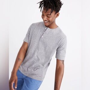 Madewell Henley Short Sleeve Tee Heather Gray Mix Men’s Size XS